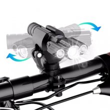 T6 L2LED Multi-function Light Aluminum Outdoor Lamp Night Riding Suit - Black