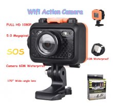 F100 WIFI Action Camera 5.0MP Full HD 1080P 60M Waterproof Sports DV Helmet Cycling