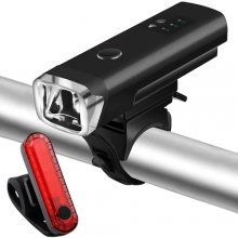 LED Bike Light Set Large Flood Effect Headlight Four Lighting Modes Optional Bicycle Taillight