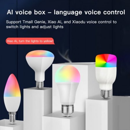 Tuya Wifi+BLE Smart Light Bulbs, LED Color Changing Lights, remote control, Work with Alexa & Google Home, No Hub Required