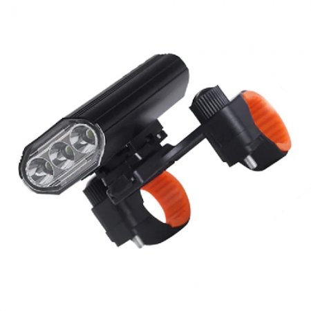 Rechargeable Bicycle Highlight Headlight Mountain Bike Riding Front Light - Black Double Bracket