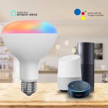 Zigbee Tuya Smart Flood Light Bulb,Full Color and Tunable White BR30,Support Tmall Genie/Alexa/Goog1eHome/,Hub Required,2-pack