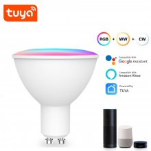 Zigbee Smart Bulbs,Tuya GU10 LED Smart Bulb Dimmable,RGBW Full Color,Works with Voice and remote Control,Hub Required,2-pack