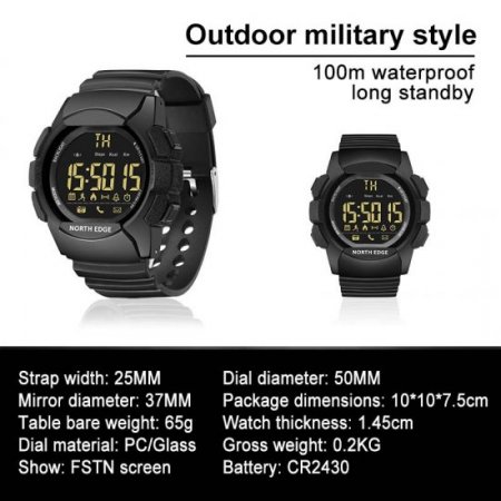 Mens outdoor sports smartwatch news push pedometer multi function waterproof bluetooth student smart watch