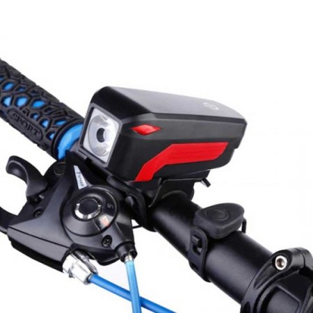 USB Rechargeable Waterproof Loud Horn Bike Headlight