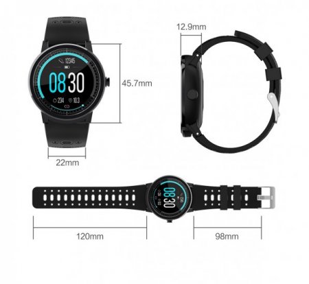 Outdoor sport smartwatch fitness watch heart rate blood pressure step calorie alarm clock multifunctional Bluetooth health smart watch