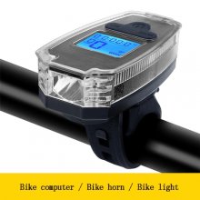 Multi-Purpose Bike Computer Bicycle Headlight USB Flashlight 120dB Horn LCD Display Speedometer Rechargeable Cycling Front Light - Multi-Purpose China