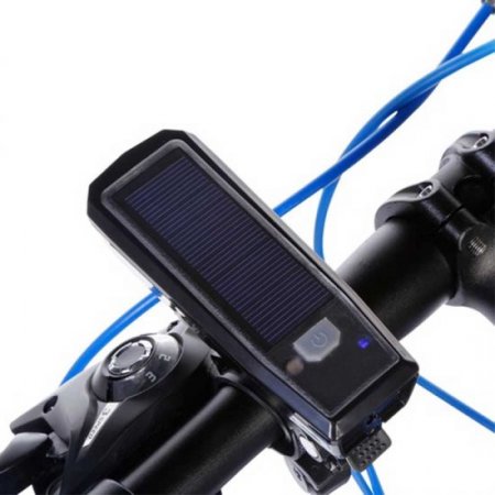 USB Rechargeable Solar Energy Bicycle Front Light Tail Lamp