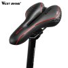 Shock Absorbing Hollow Bicycle Saddle Anti Skid GEL PU Extra Soft Mountain Bike Saddle MTB Road Cycling Seat Bicycle Accessories - 350G White no Clamp CHINA