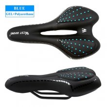 Bike Saddle Silicone Cushion PU Leather Surface Silica Filled Gel Comfortable Cycling Seat - B Style Black China