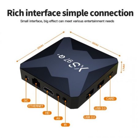 XS97Q Android TV Box 10.0 1GB 8GB TV Box Android 2023 Support 4K WiFi Android Box H313 Chipset with USB 2.0 3D Ethernet