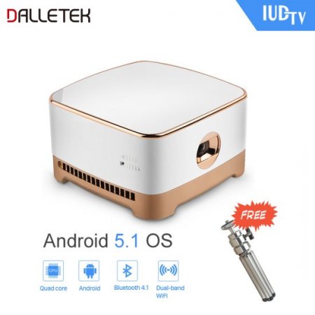 Wireless Beam Mini Projector Android 5.1 System Micro HDMI Video Input 5Ghz WiFi & Bluetooth 4.1 With One Year European IUDTV IPTV Subscription