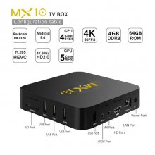 MX10 Android 9.0 TV Box 4G/64G RK3328 Media Player for TV Box Mali-450 Support 4K 2.4G wifi 100M HDMI 2.0 Smart TV Box