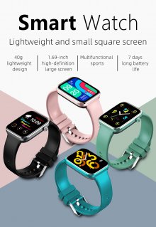 1.69 inch smartwatch android mens Full Touch Fitness Tracker Blood Pressure Smart Clock womens GTS Smartwatch