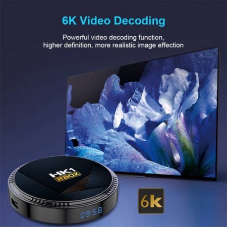 HK1 RBOX-H8 TV BOX Android 12.0 H618 4GB 128GB Dual WiFi Bluetooth5.0 6K Media Player Set Top Box