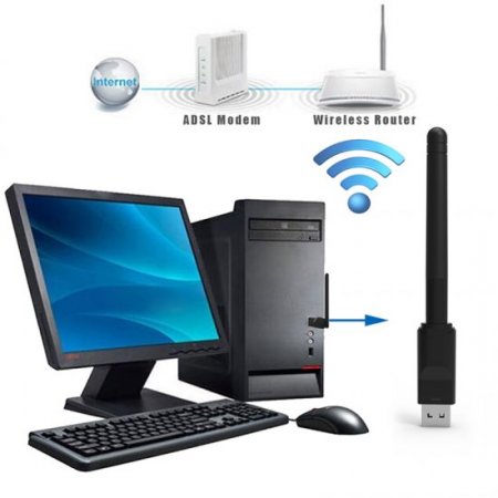 USB 2.0 Wifi Adapter Ralink RT5370 speed up to 150Mbps 2dB Antenna PC Wi-fi Receiver Wireless