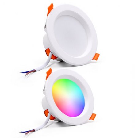 Tuya Wifi/BLE Smart LED Downlight,Recessed Lighting RGB Color,Work with Alexa & Google Home, No Hub Required,2-Pack