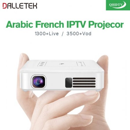 Mini Projector Android 7.1 Syetem With WIFI Bluetooth With One Year Best Arabic QHDTV Channels.