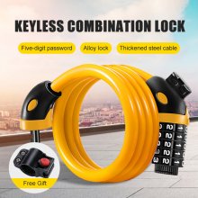 Bike Lock 5 Digit Code Combination Bicycle Lock Bicycle Security Lock Bicycle Equipment MTB Anti-theft Ring Lock