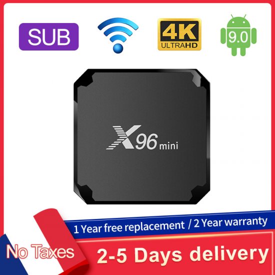 Amlogic S905W Quad-Core Set Top Box X96MINI Android 9.0 TV Box 1G 8G/2G 16G 5 Core/ Mali-450 Media Player WiFi 4K H.265 Video Player Rapid Delivery