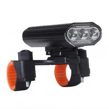 Rechargeable Bicycle Highlight Headlight Mountain Bike Riding Front Light - Black Double Bracket